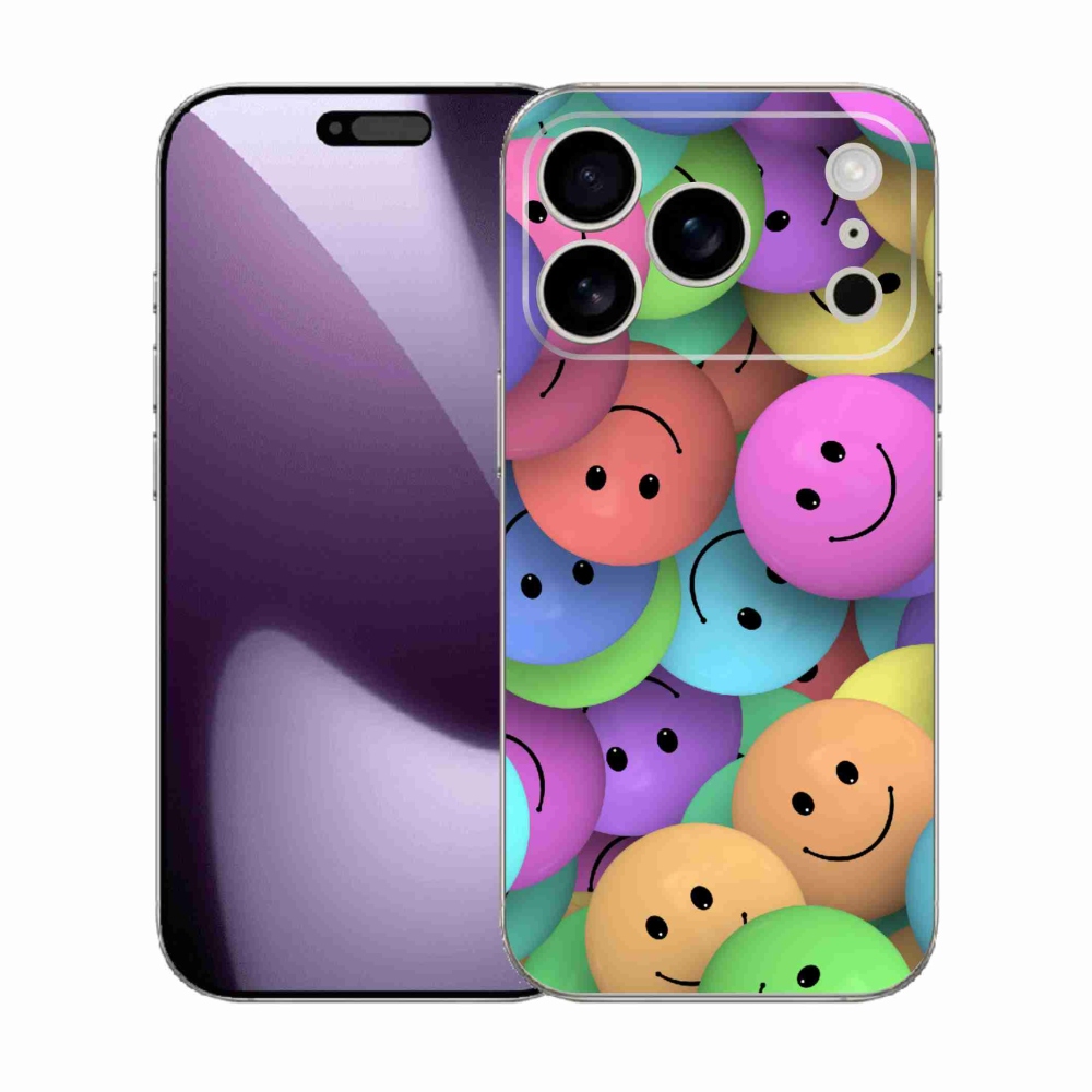 Gelový kryt mmCase na iPhone 17 Pro - barevní smajlíci