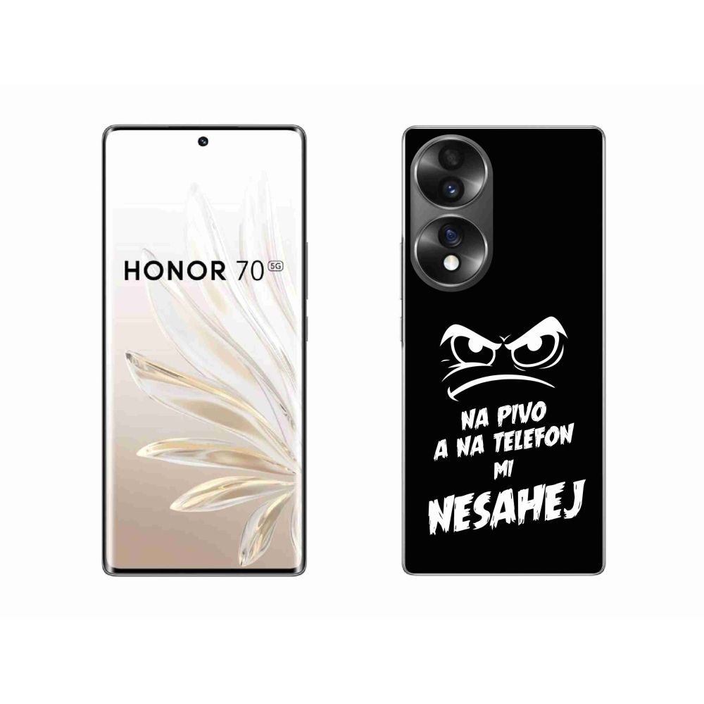 Gelový kryt mmCase na Honor 70 - pivní motiv 2 černé pozadí