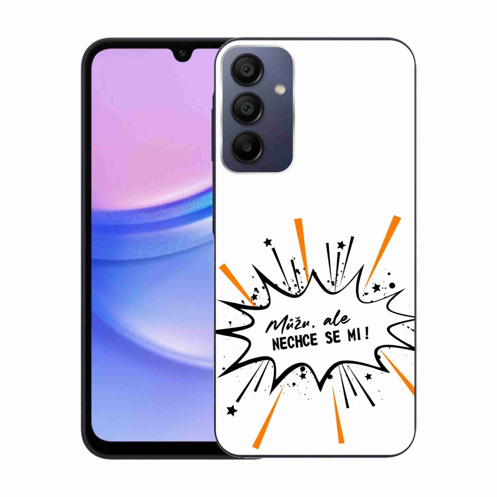 Gelový kryt mmCase na Samsung Galaxy A15 4G/5G - vtipný text 11 bílé pozadí