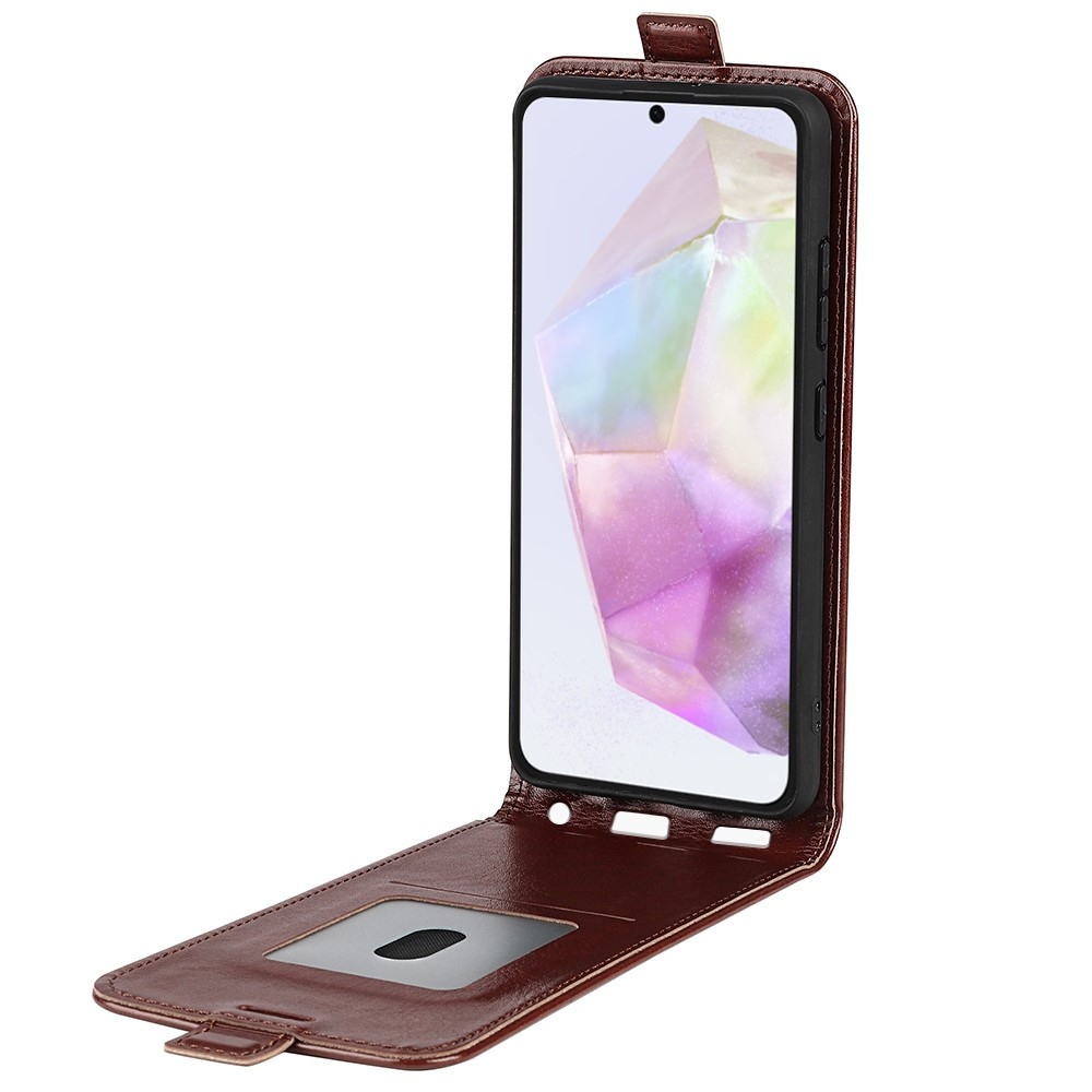 Vertical knížkové pouzdro na Samsung Galaxy A36 5G/A56 5G - hnědé