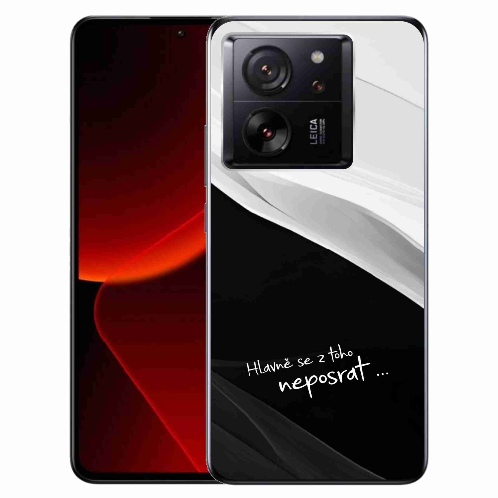 Gelový kryt mmCase na Xiaomi 13T/13T Pro - vtipný text 13 černobílé pozadí