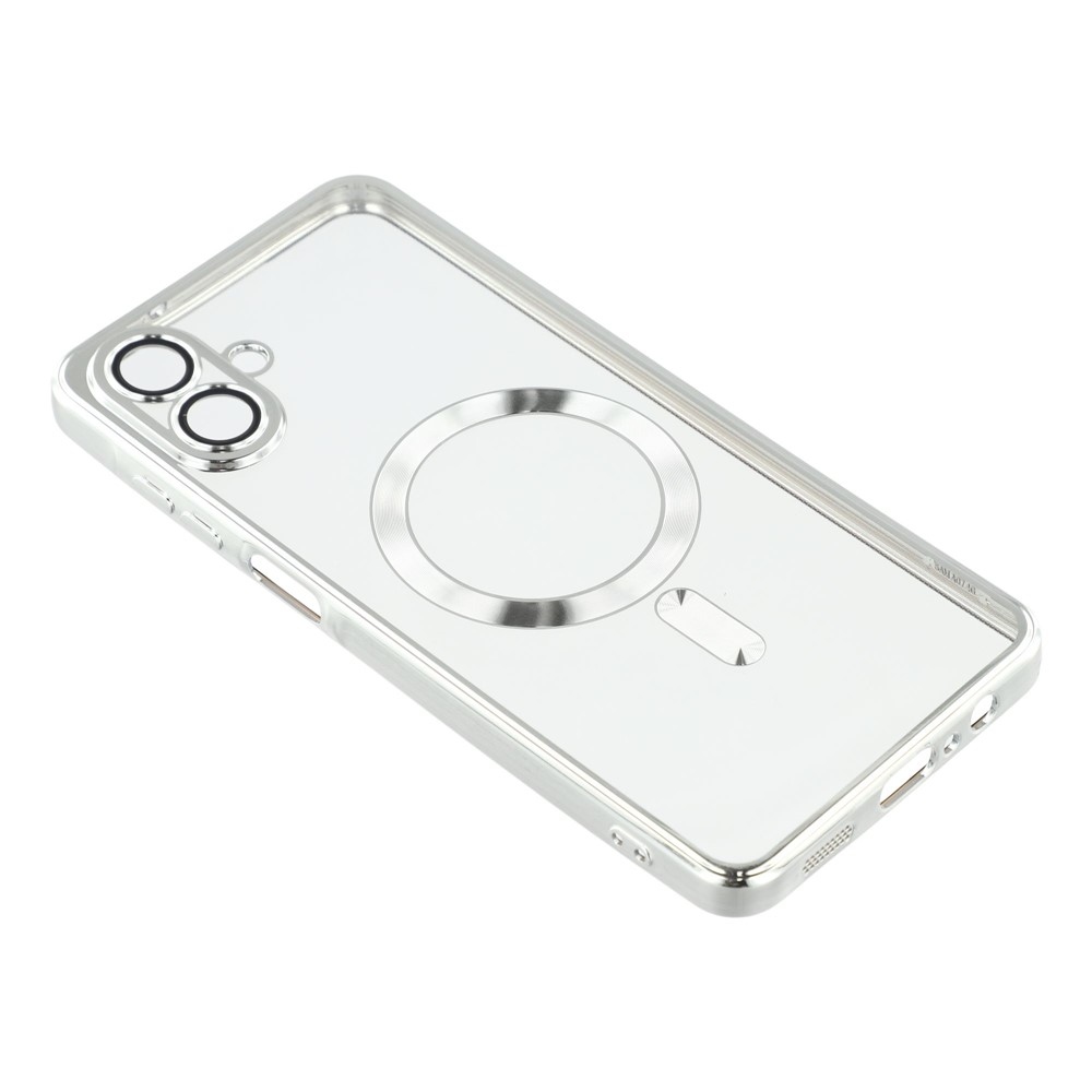 Clear obal s ochranou fotoaparátu a podporou MagSafe na Samsung Galaxy A07 4G - stříbrný