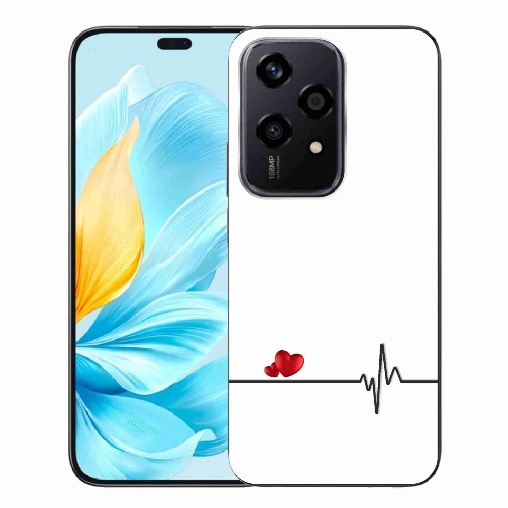 Gelový kryt mmCase na Honor 200 Lite 5G - srdce a tep bílé pozadí