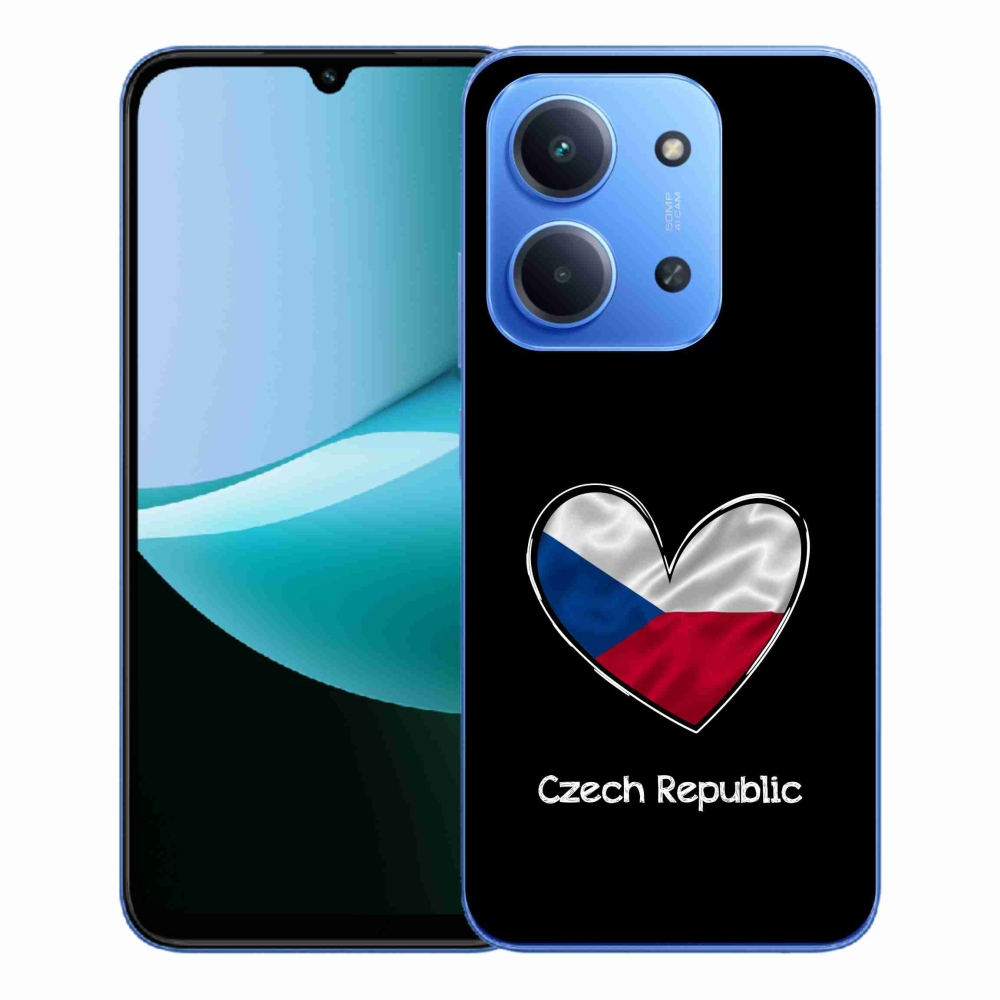 Gelový kryt mmCase na Xiaomi Redmi 15C 4G/5G (173mm) - vlajka srdce černé pozadí