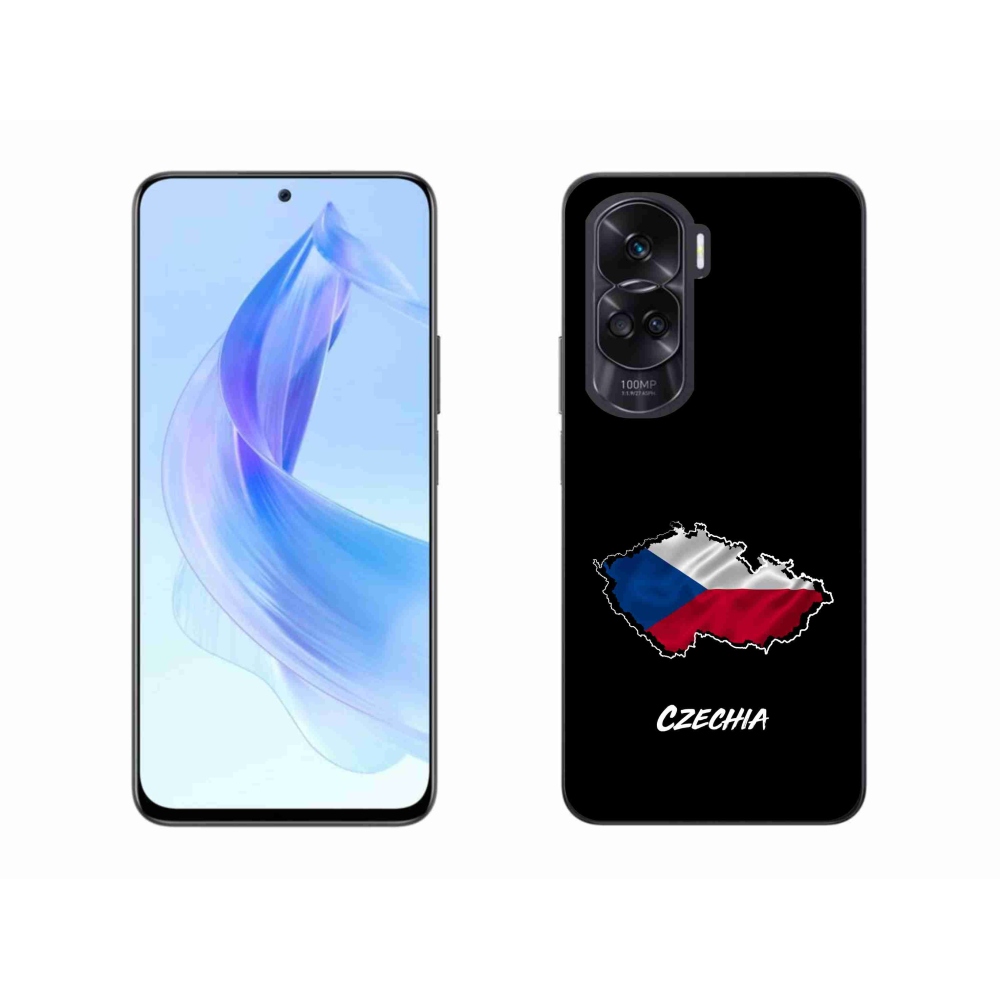 Gelový kryt mmCase na Honor 90 Lite - Czechia černé pozadí