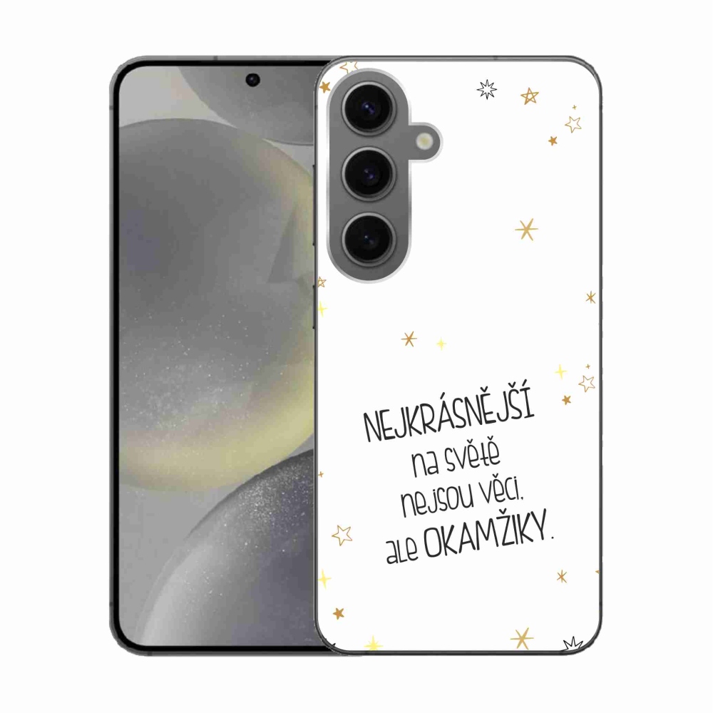 Gelový kryt mmCase na Samsung Galaxy S24 - citát 4 bílé pozadí