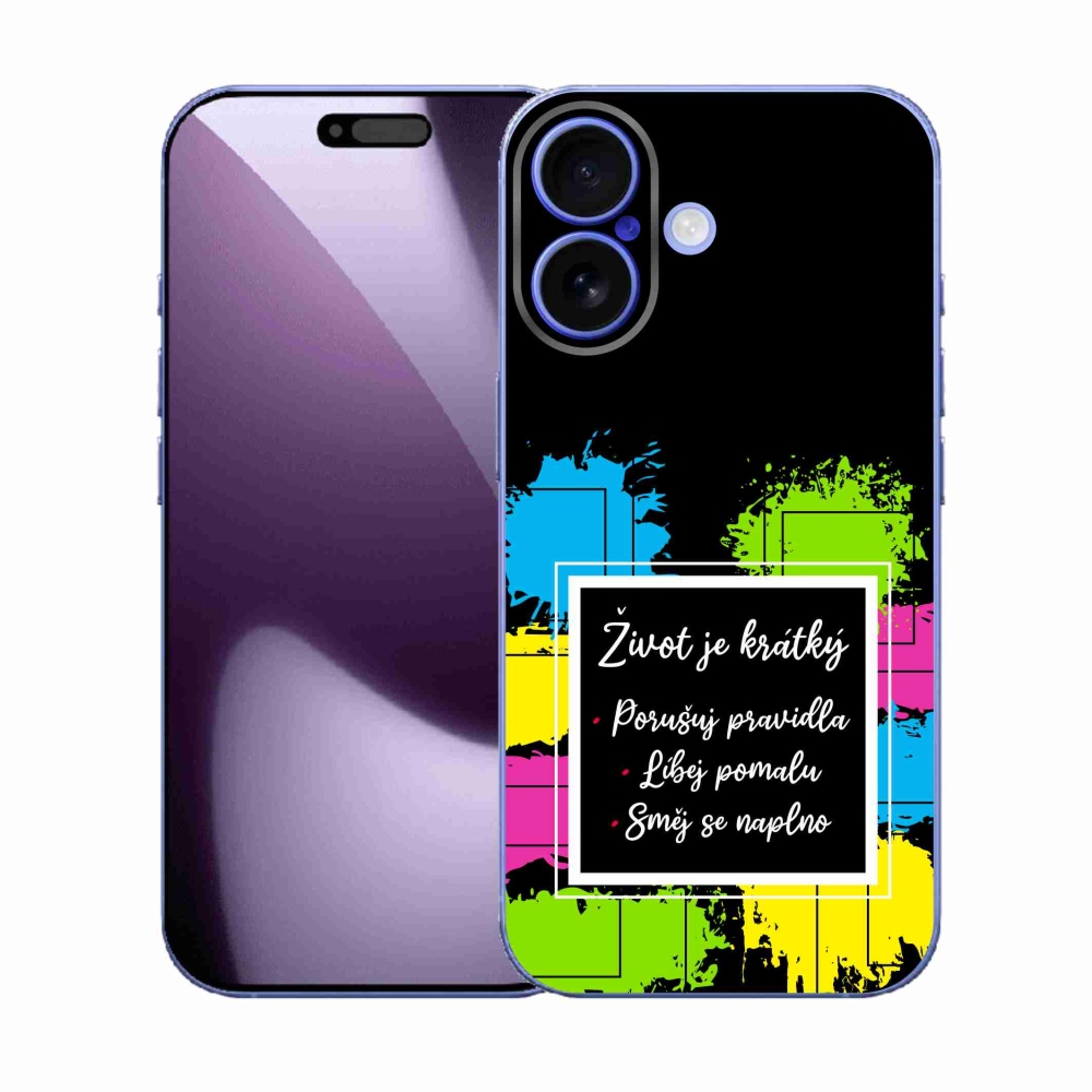 Gelový kryt mmCase na iPhone 17 - citát 5 černé pozadí