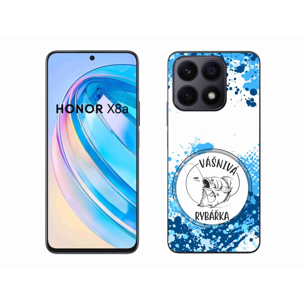 Gelový kryt mmCase na Honor X8a - vášnivá rybářka bílé pozadí