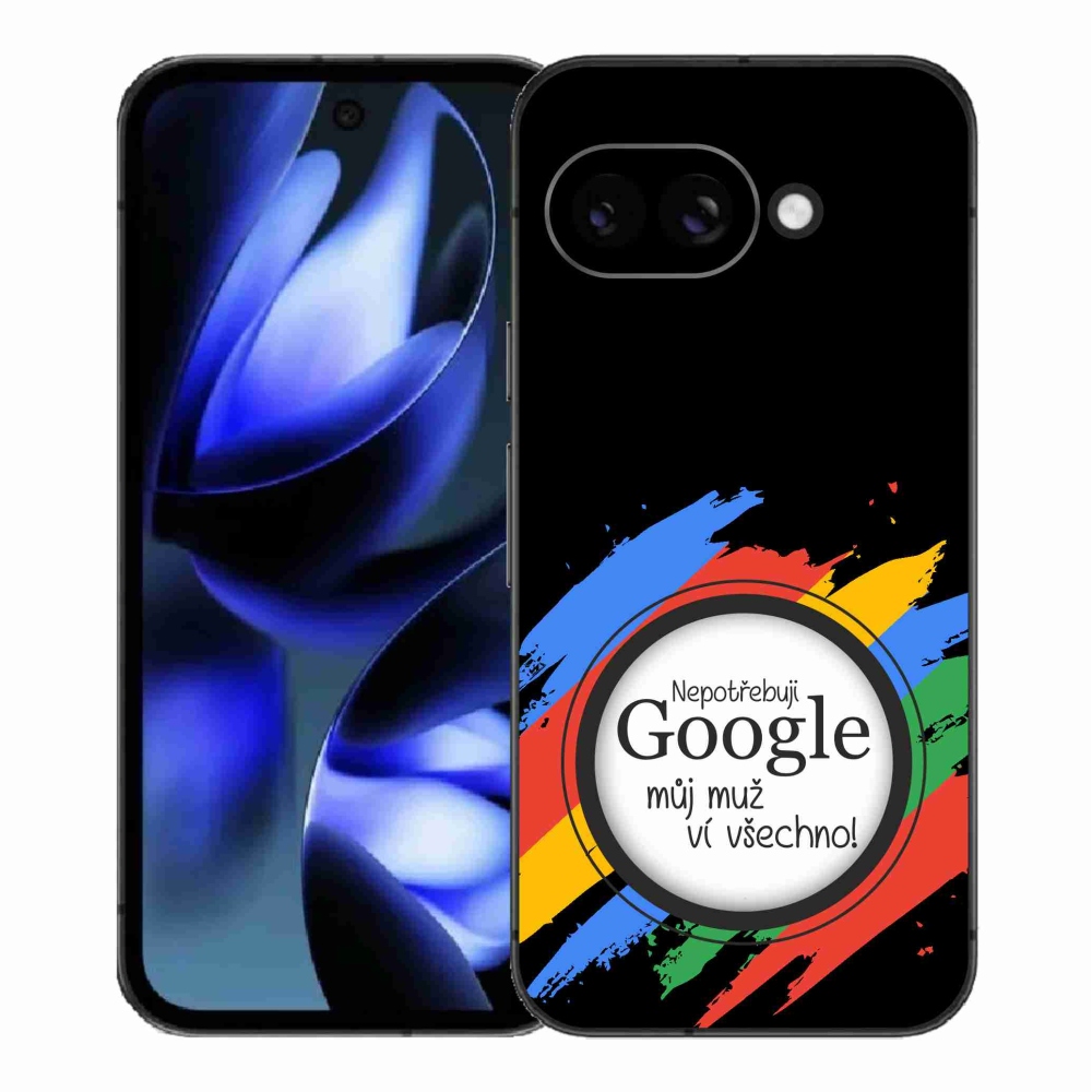 Gelový kryt mmCase na Google Pixel 9a - muž ví všechno černé pozadí