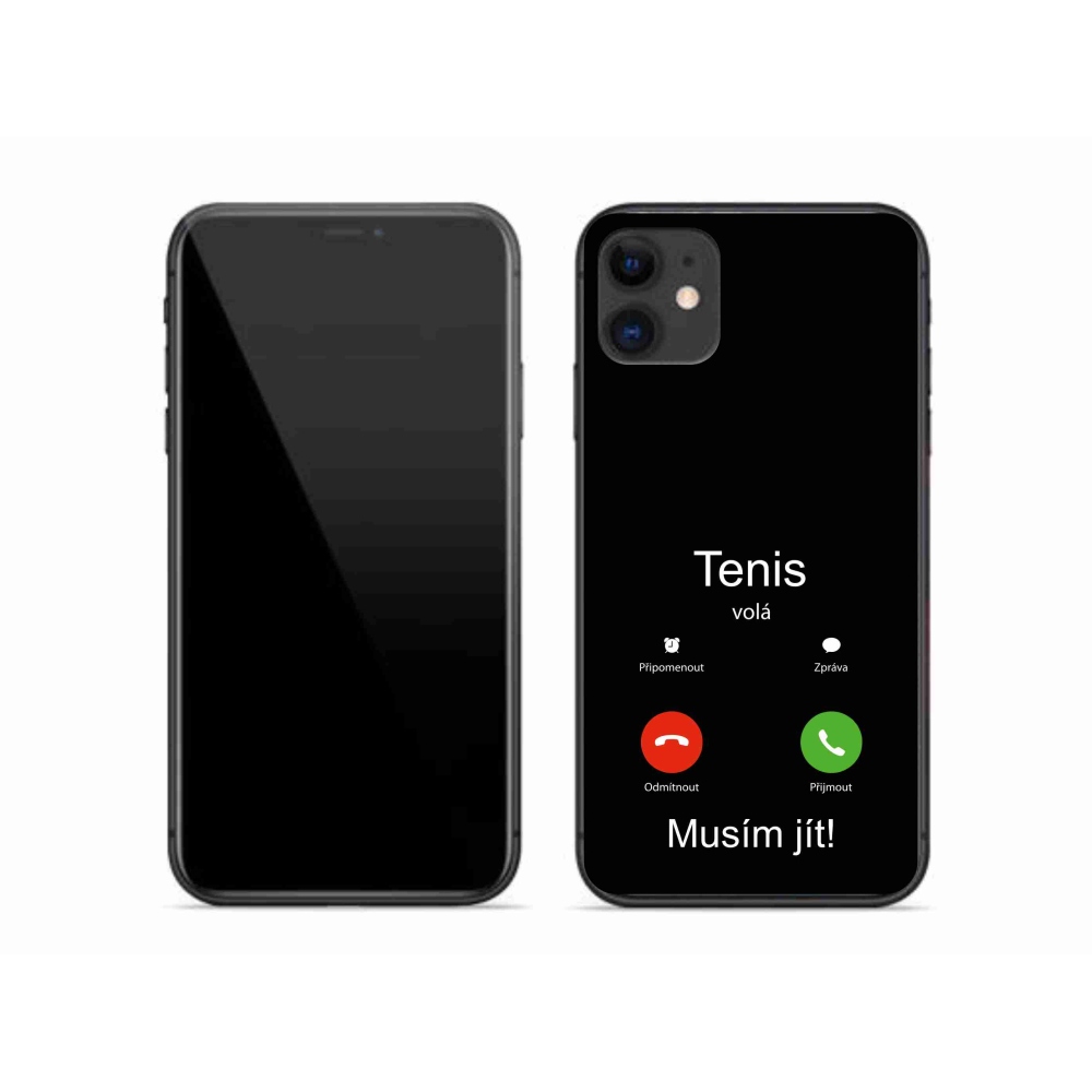 Gelový kryt mmCase na iPhone 11 - tenis volá černé pozadí