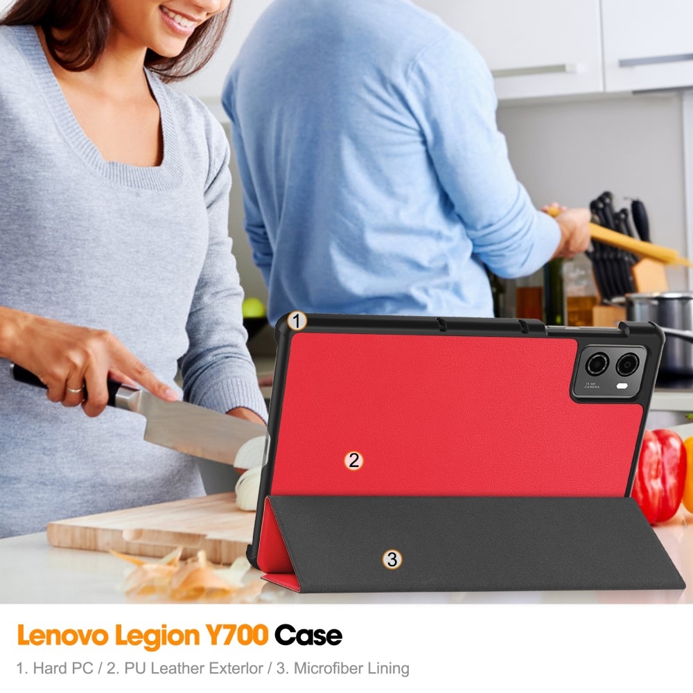 Cases chytré zavírací pouzdro na tablet Lenovo Legion Tab 8.8 (2. Gen.) - červené