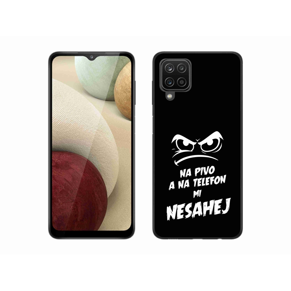 Gelový kryt mmCase na Samsung Galaxy M12 - pivní motiv 2 černé pozadí