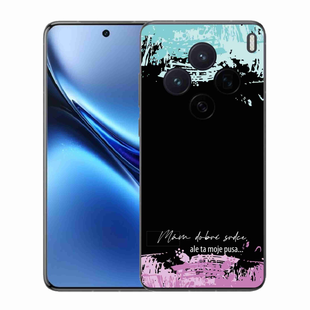 Gelový kryt mmCase na Vivo X200 5G - vtipný text 3 černé pozadí