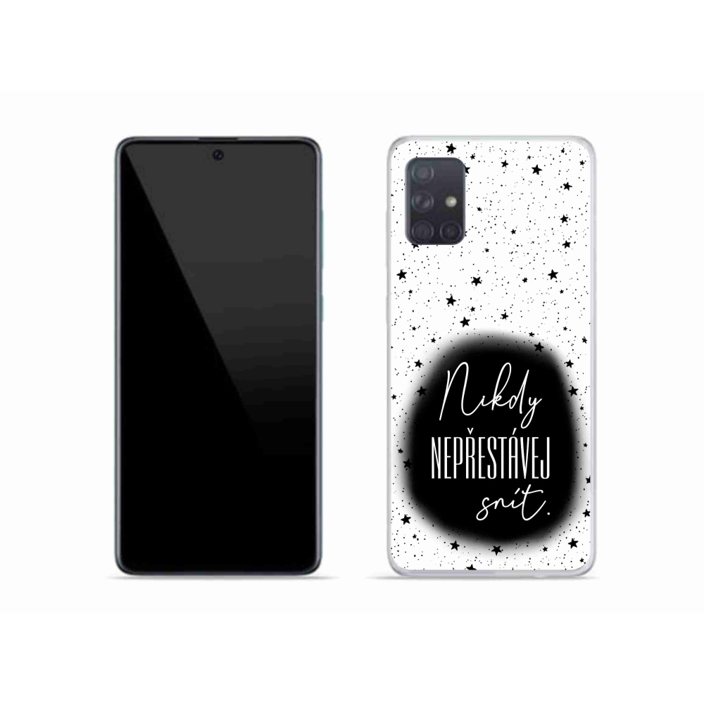 Gelový kryt mmCase na Samsung Galaxy A51 - citát 1 černobílé pozadí