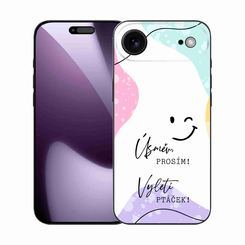 Gelový kryt mmCase na iPhone 17 Air - vtipný text 4 bílé pozadí