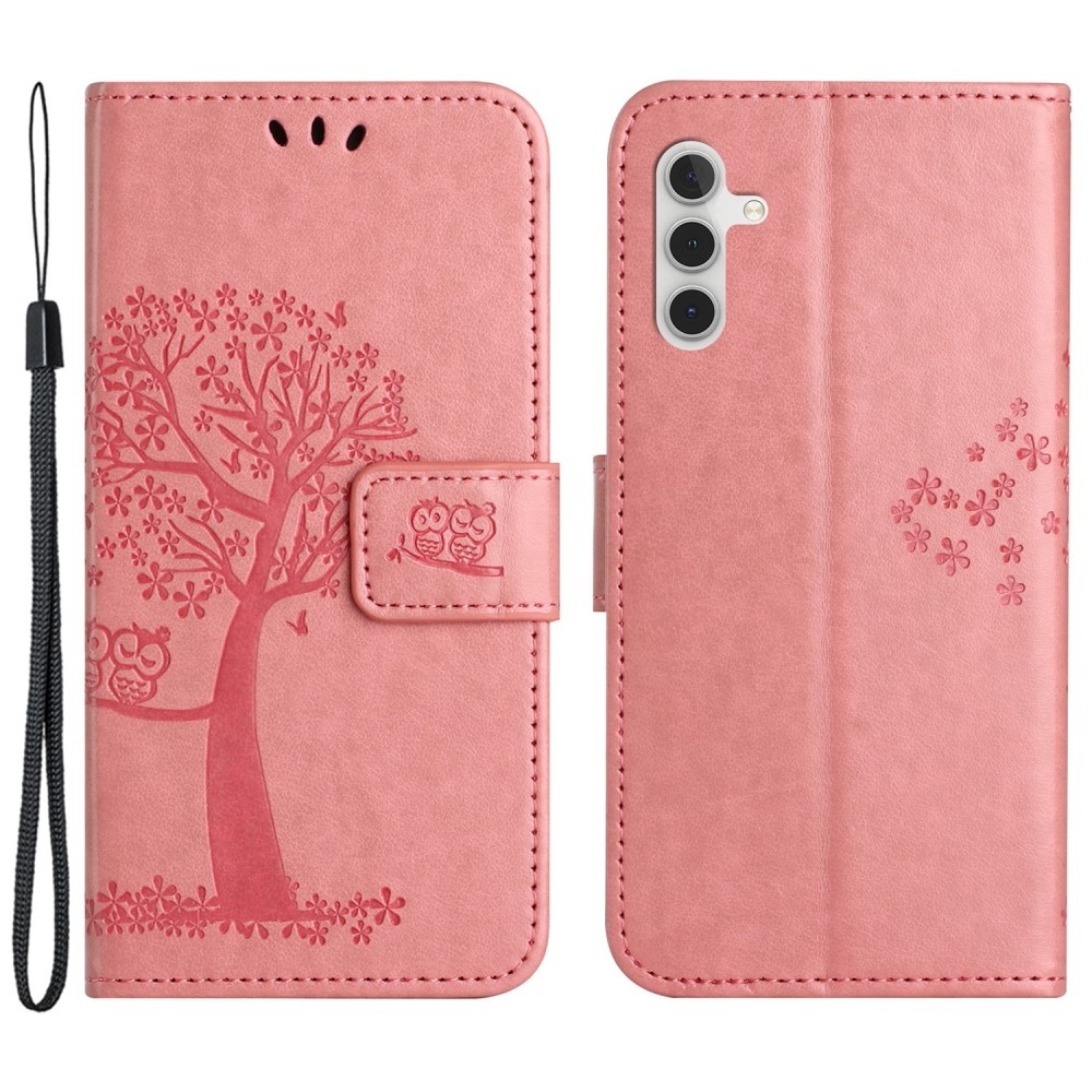 Tree knížkové pouzdro na Samsung Galaxy S23 FE - růžové