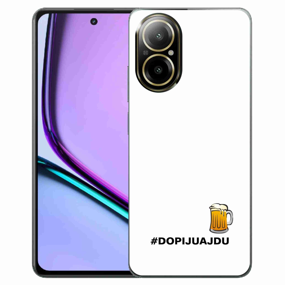 Gelový kryt mmCase na Realme C67 - pivní motiv 1 bílé pozadí