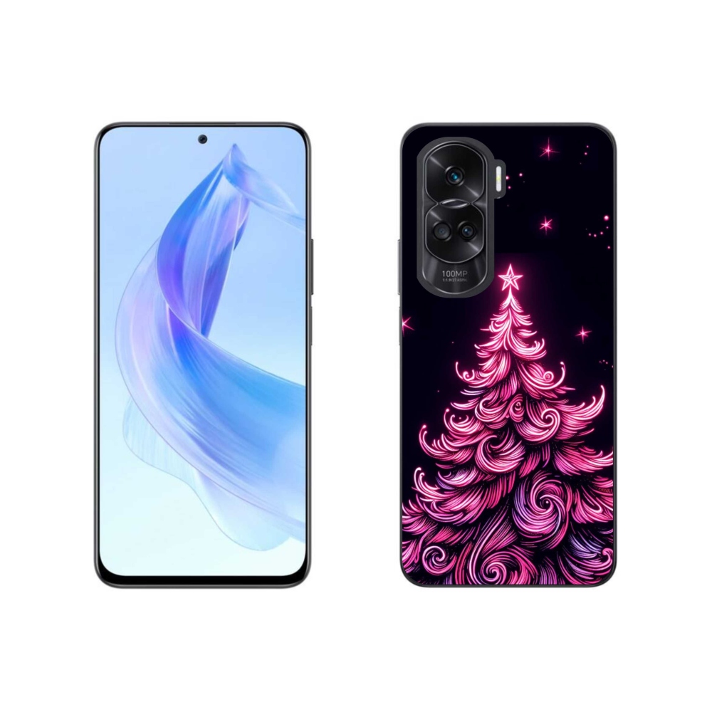 Gelový kryt mmCase na Honor 90 Lite - neonový vánoční stromek 2