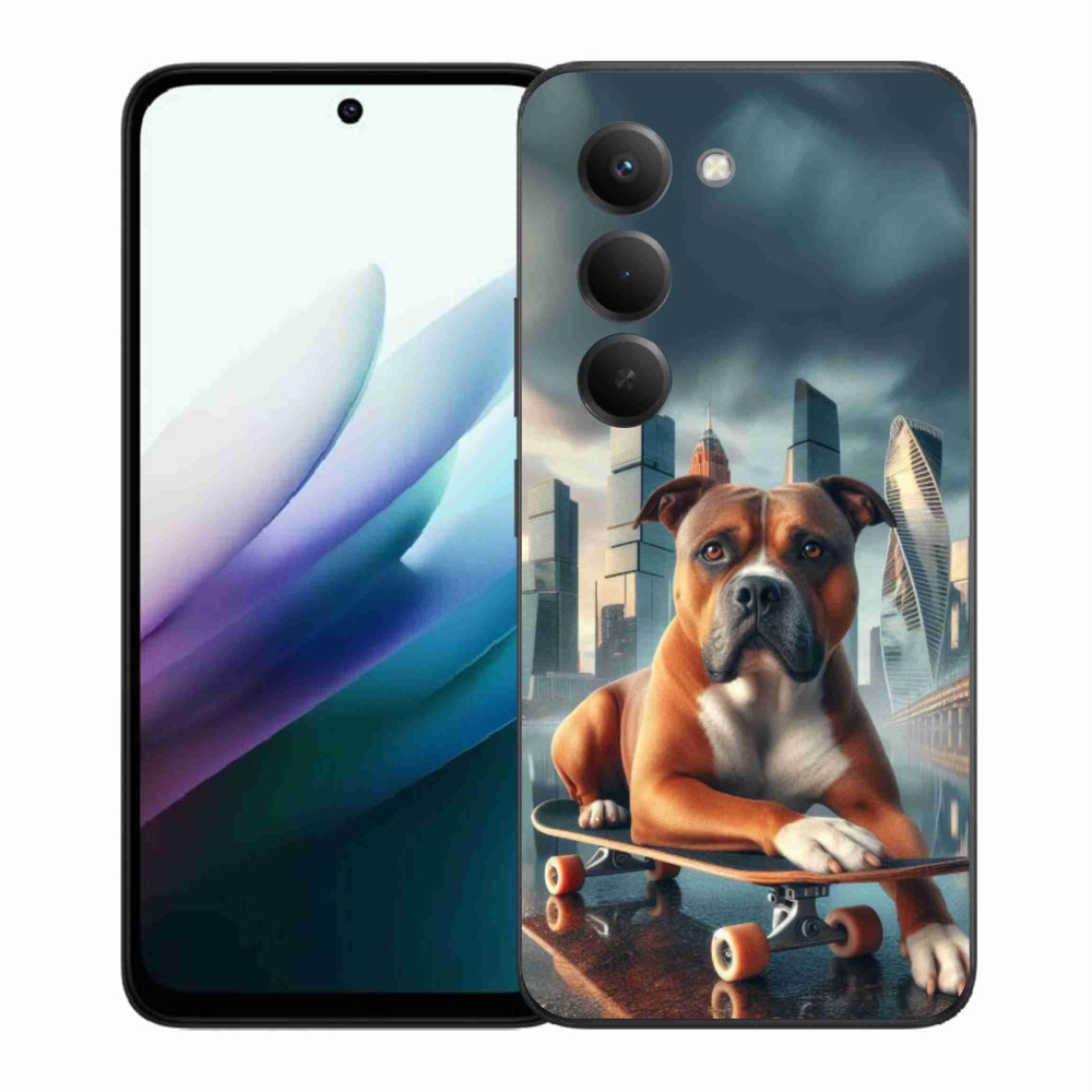 Gelový kryt mmCase na Xiaomi Redmi 15 4G/5G (171mm) - pes na skateboardu
