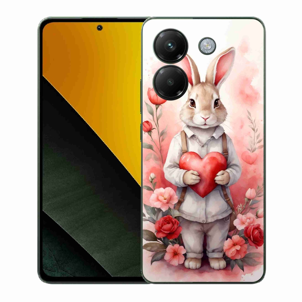 Gelový kryt mmCase na Xiaomi Poco M7 Pro 5G - zajíc se srdíčkem
