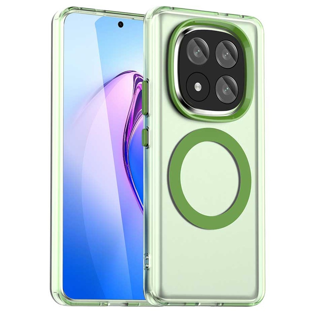 Candy gelový obal s MagSafe na Xiaomi Redmi Note 14 Pro+ 5G - zelený