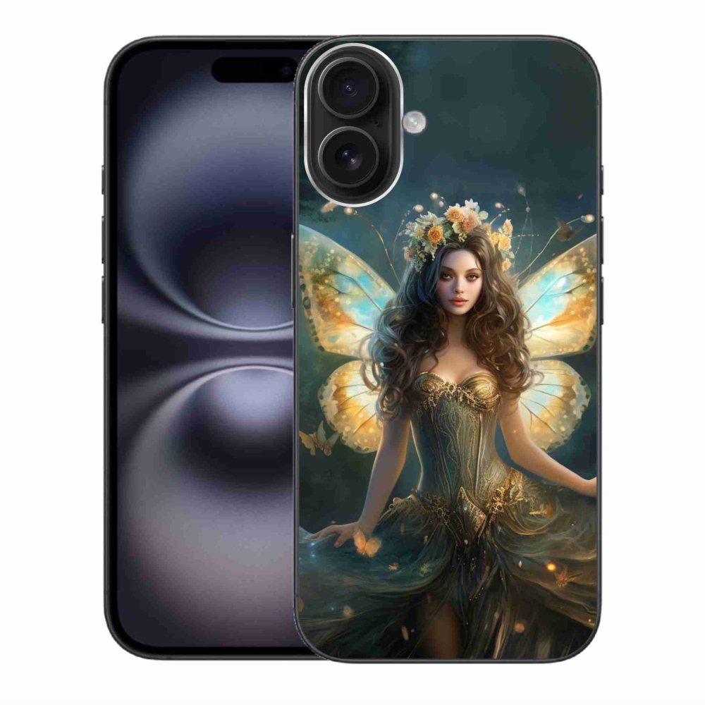 Gelový kryt mmCase na iPhone 16 Plus - motýlí žena