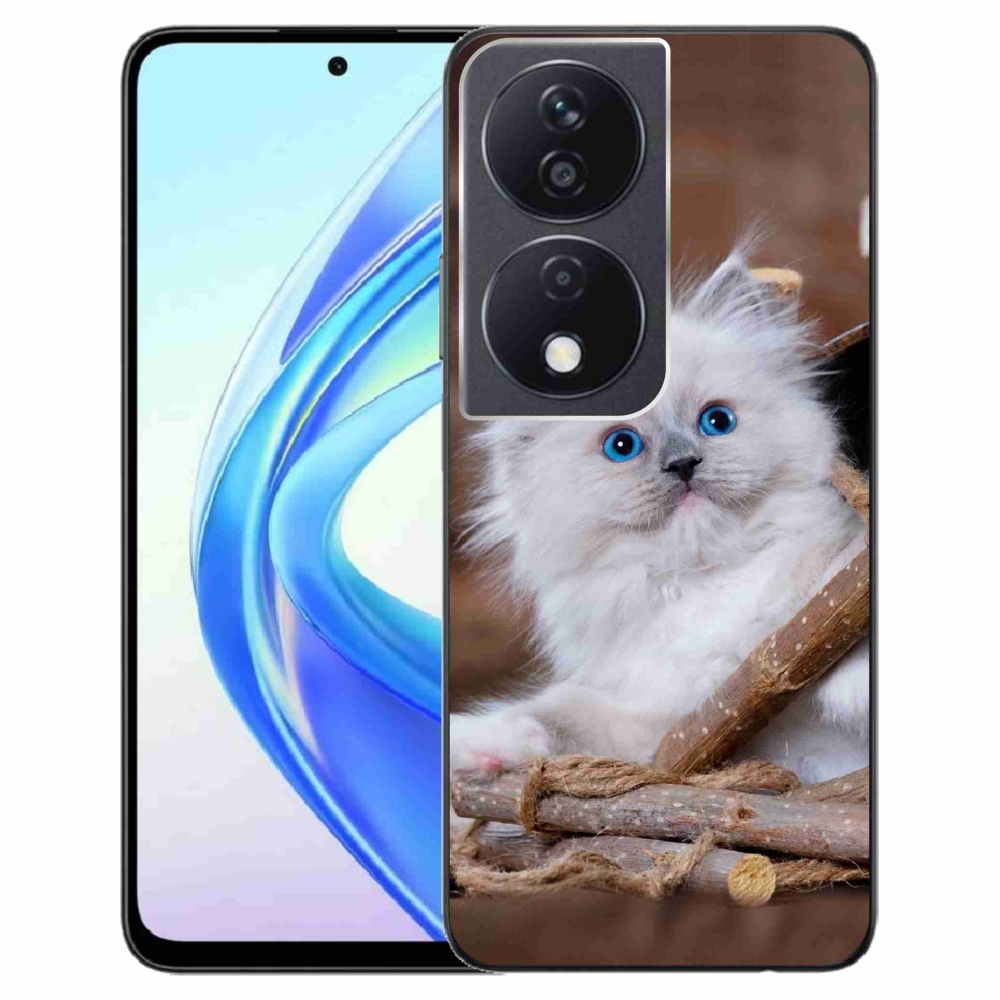 Gelový kryt mmCase na Honor X7b/Honor 90 Smart - bílé kotě