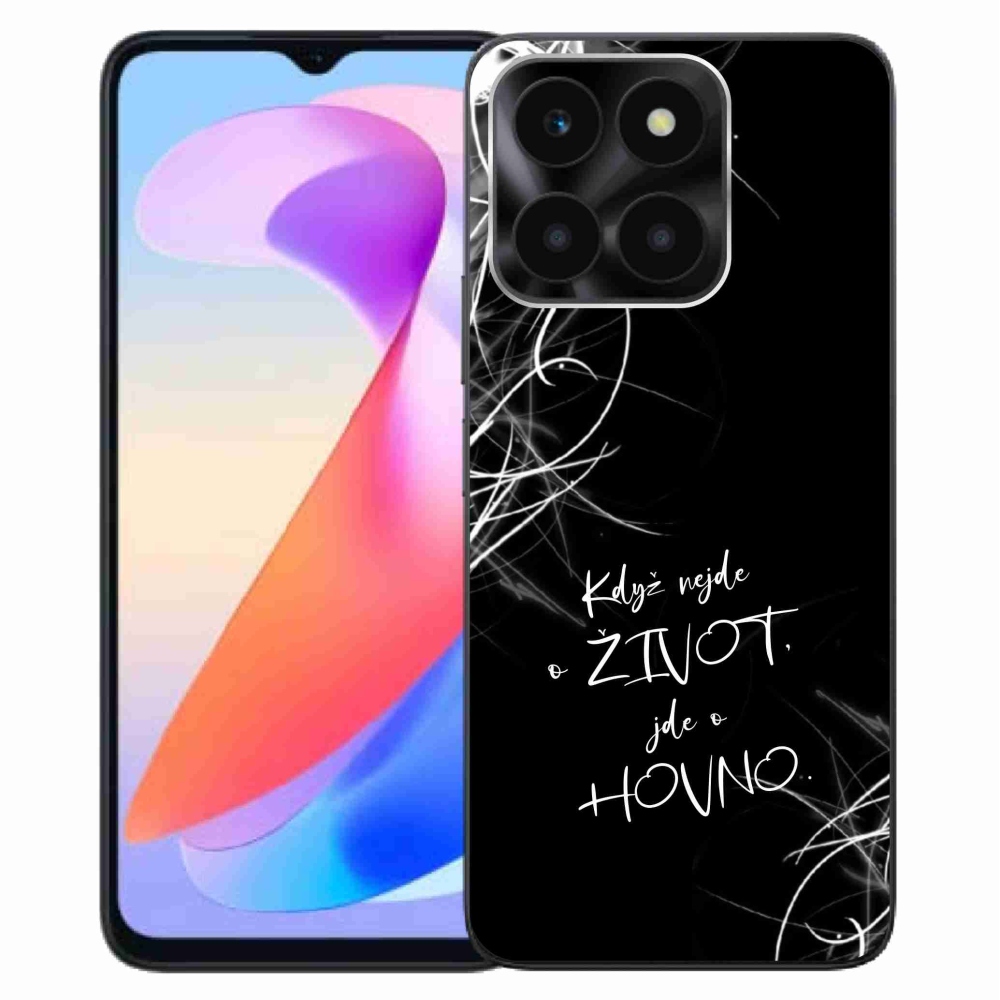 Gelový kryt mmCase na Honor X6a - vtipný text 16 černé pozadí