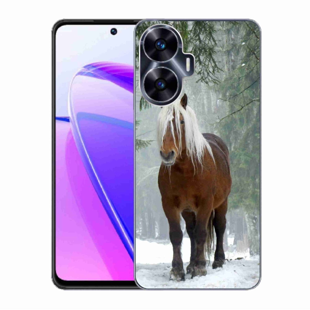 Gelový obal mmCase na Realme C55 - kůň v lese