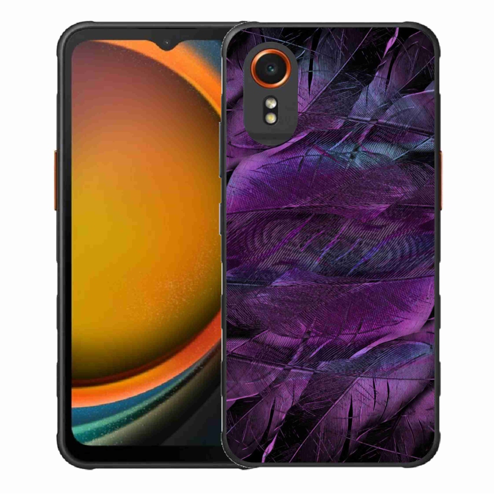 Gelový kryt mmCase na Samsung Galaxy Xcover 7 - fialová pírka
