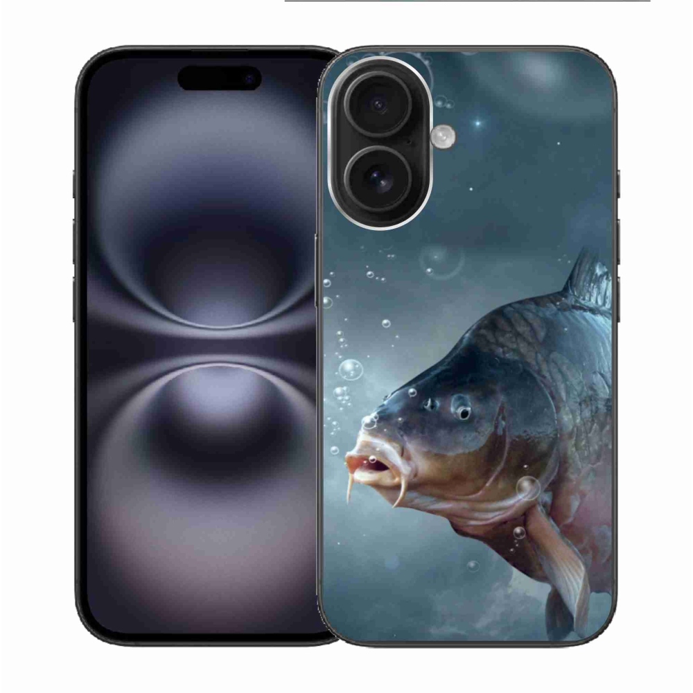 Gelový kryt mmCase na iPhone 16 - kapr a bublinky