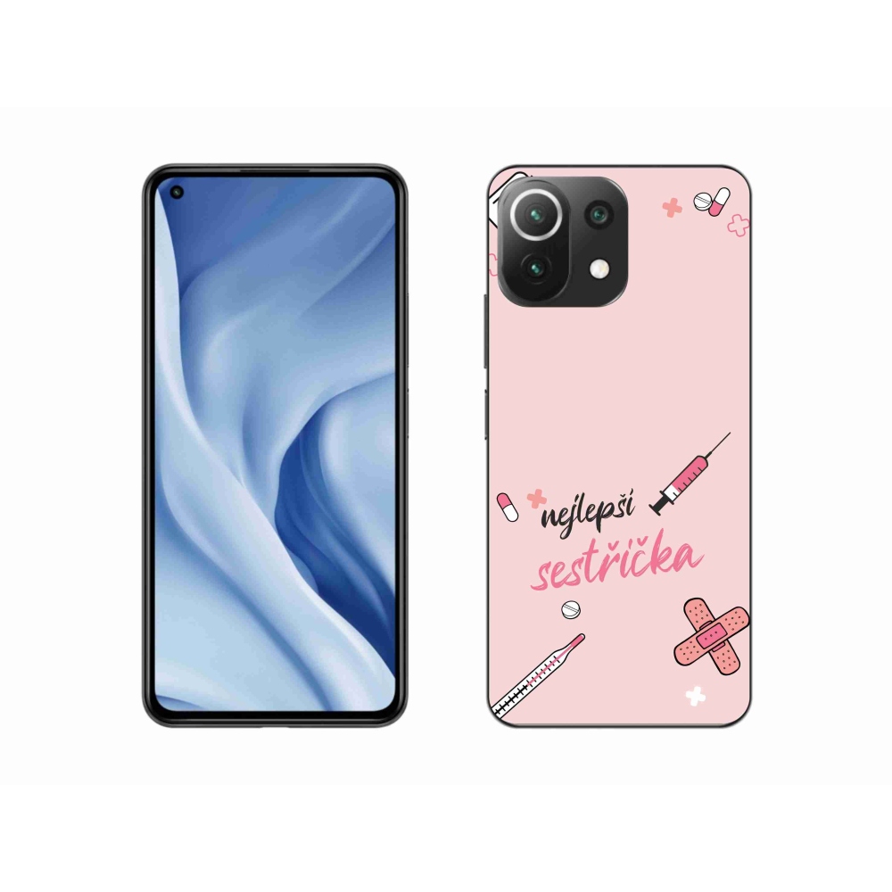 Gelový kryt mmCase na Xiaomi Mi 11 Lite 4G/5G - nejlepší sestřička růžové pozadí