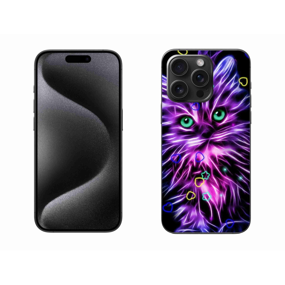 Gelový kryt mmCase na iPhone 15 Pro Max - abstraktní kočka