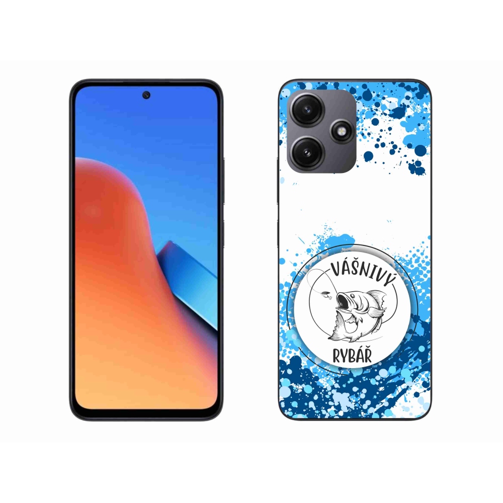 Gelový kryt mmCase na Xiaomi Redmi 12 5G - vášnivý rybář bílé pozadí