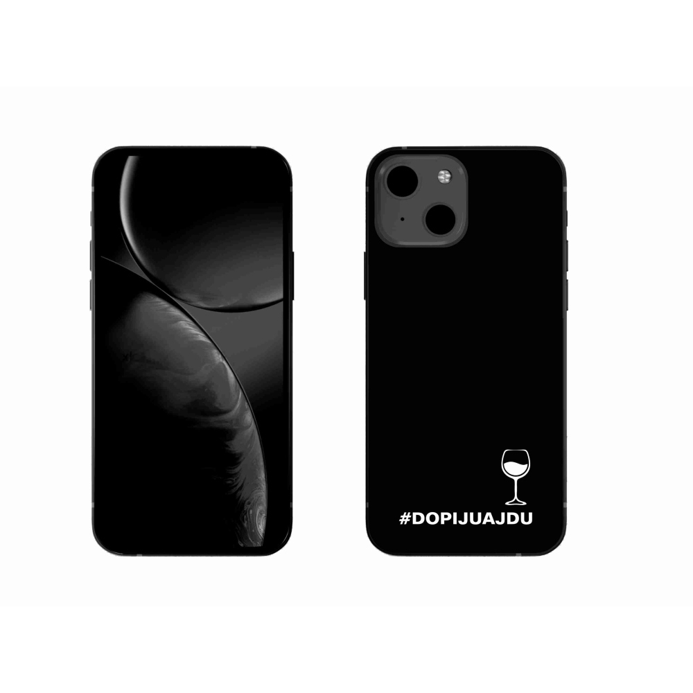 Gelový kryt mmCase na iPhone 13 6.1 - vinný motiv černé pozadí