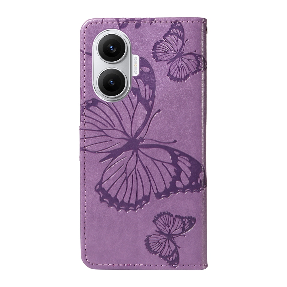 Big Butterfly knížkové pouzdro na Xiaomi Poco F7 5G - fialové