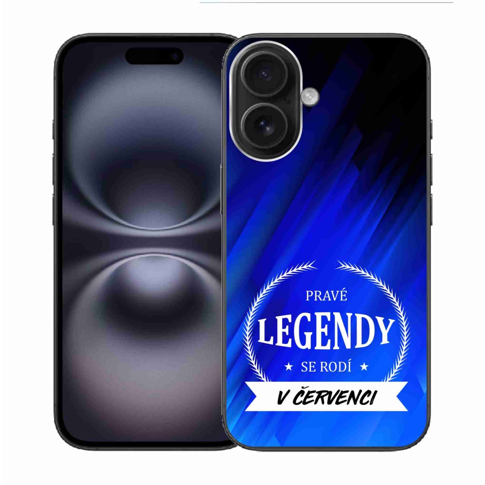 Gelový kryt mmCase na iPhone 16 - legendy v červenci modré pozadí