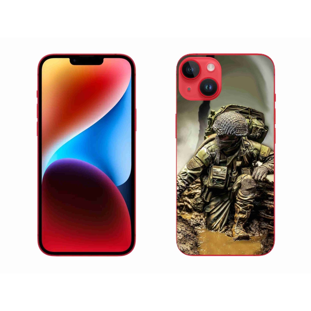 Gelový kryt mmCase na iPhone 14 Plus - voják
