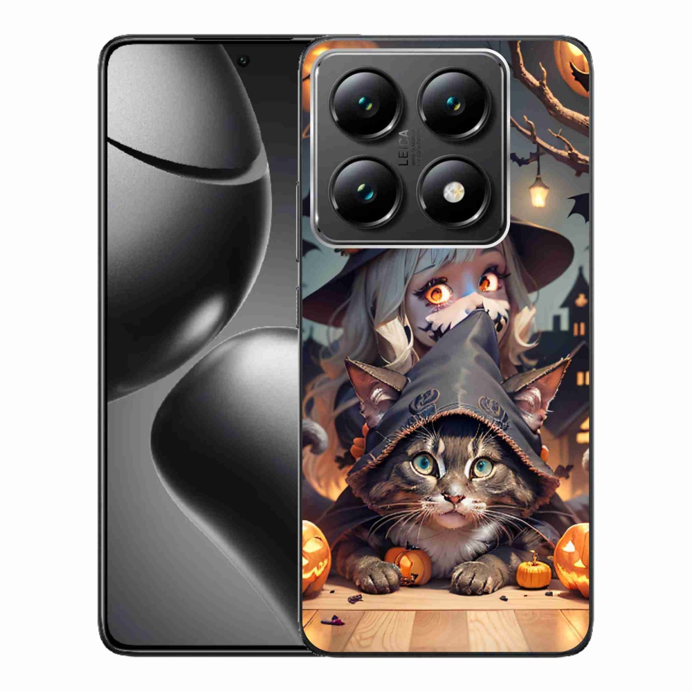Gelový kryt mmCase na Xiaomi 14T Pro - čarodějnice s kočkou