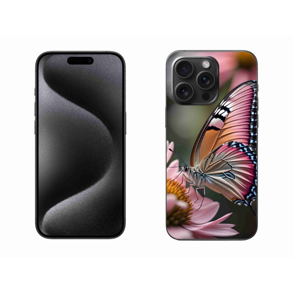 Gelový kryt mmCase na iPhone 15 Pro Max - barevný motýl
