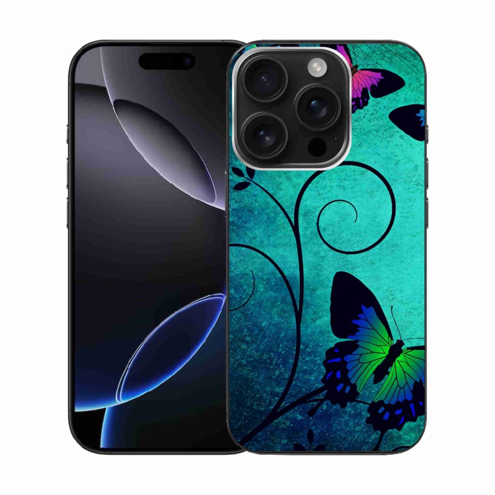 Gelový kryt mmCase na iPhone 16 Pro - barevní motýli