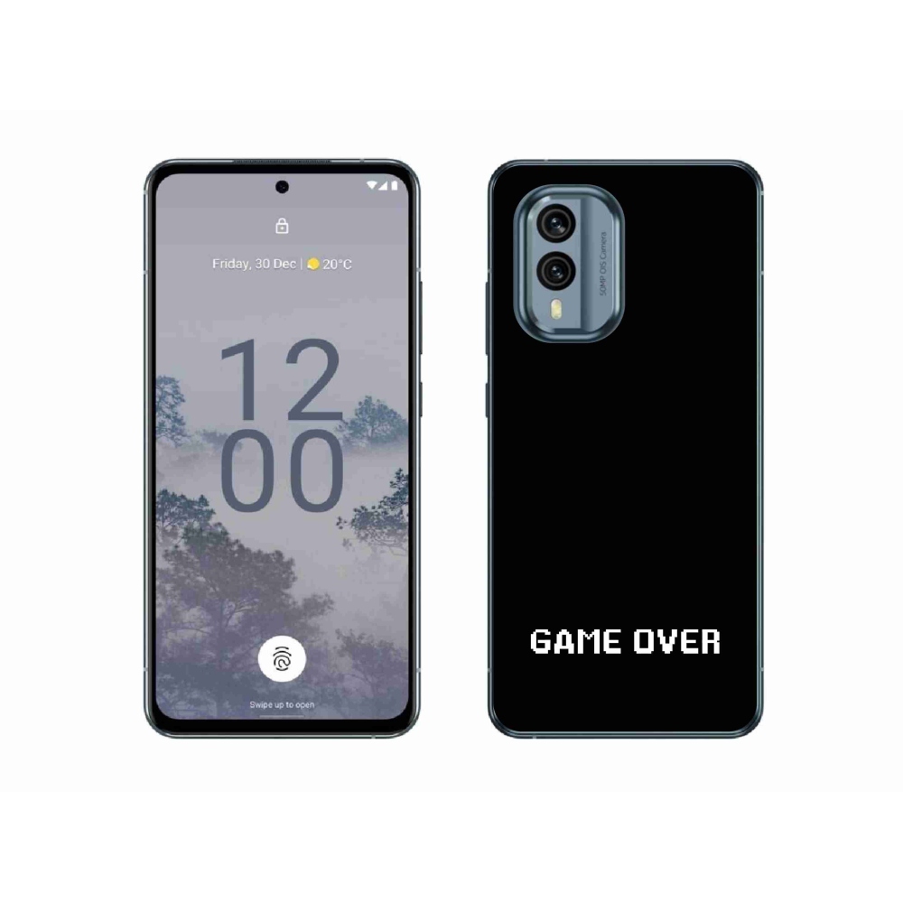 Gelový kryt mmCase na Nokia X30 5G - game over černé pozadí