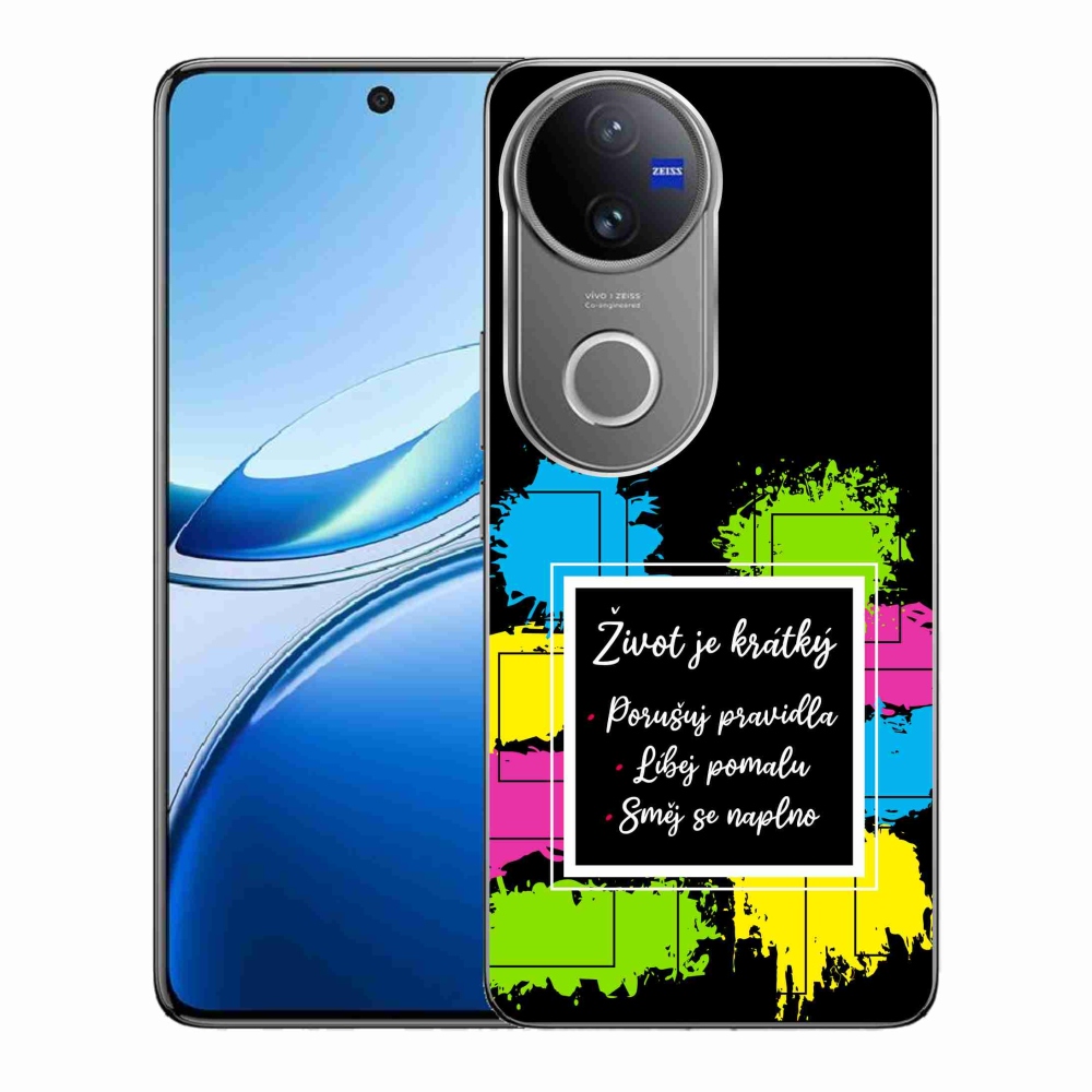 Gelový kryt mmCase na Vivo V50 5G - citát 5 černé pozadí