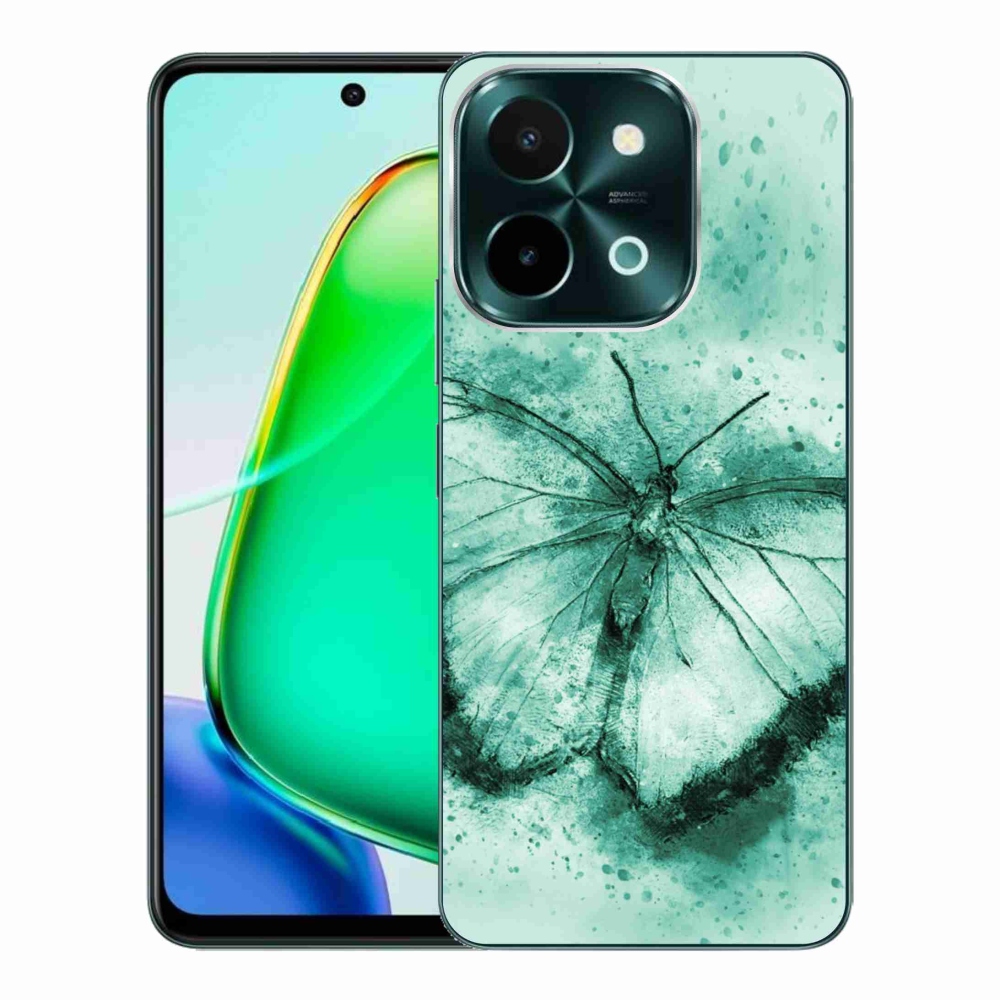 Gelový obal mmCase na Vivo Y28 - zelený motýl