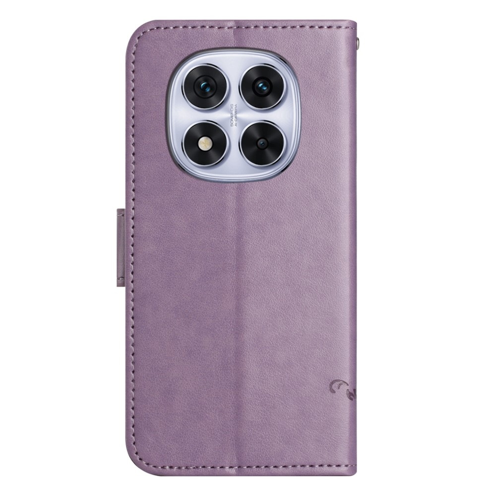 Flower knížkové pouzdro na Xiaomi Redmi Note 14 Pro 5G/Poco X7 5G/Note 14 Pro+ 5G - světlefialové