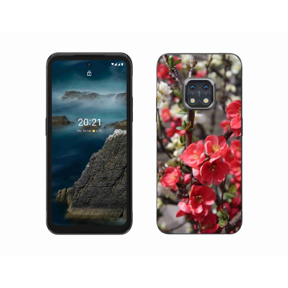 Gelový kryt mmCase na Nokia XR20 - červené květy