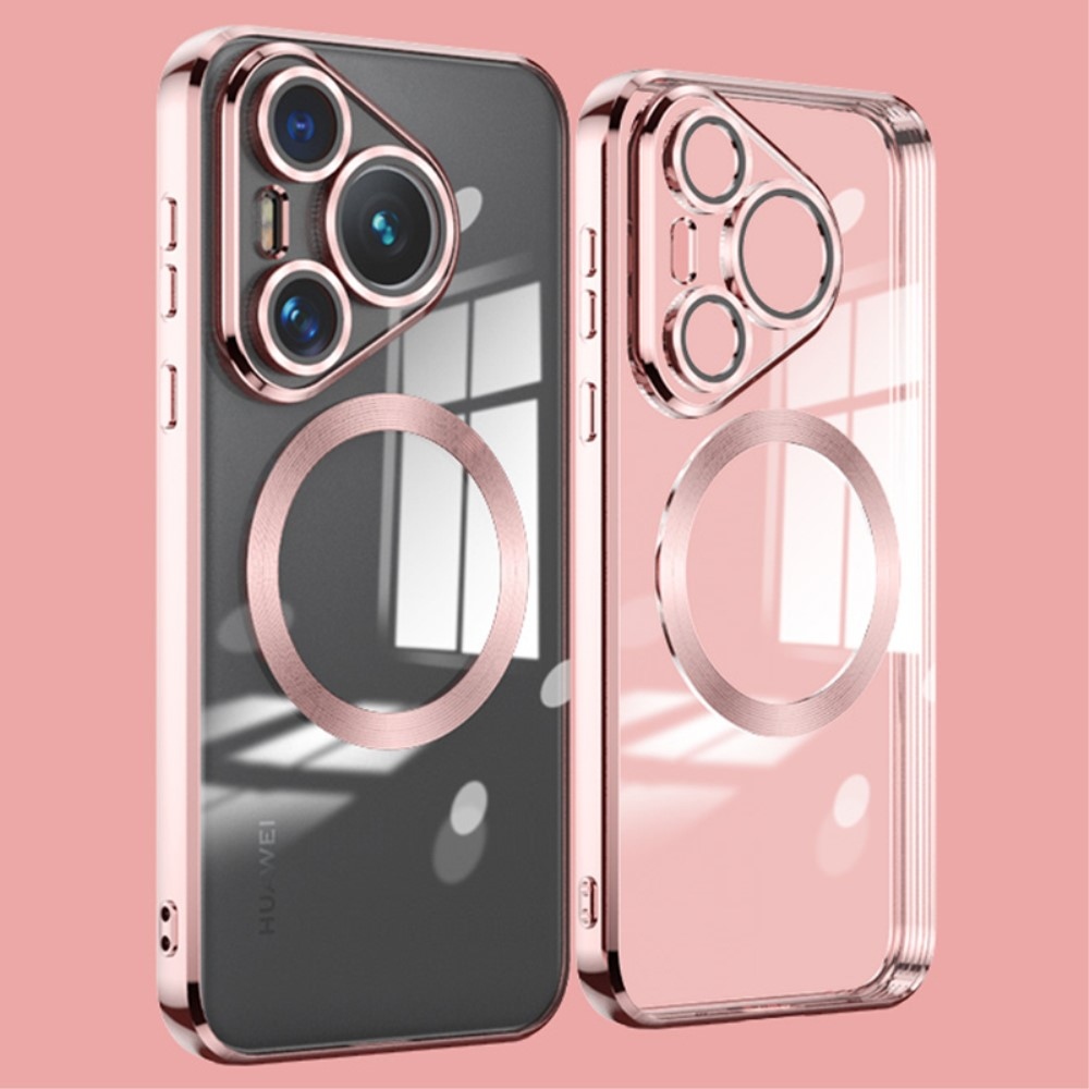 Case gelový obal s ochranou fotoaparátu a podporou MagSafe na Huawei Pura 70 Pro - růžovozlatý
