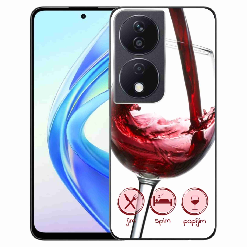 Gelový obal mmCase na Honor X7b/Honor 90 Smart - sklenička vína červené