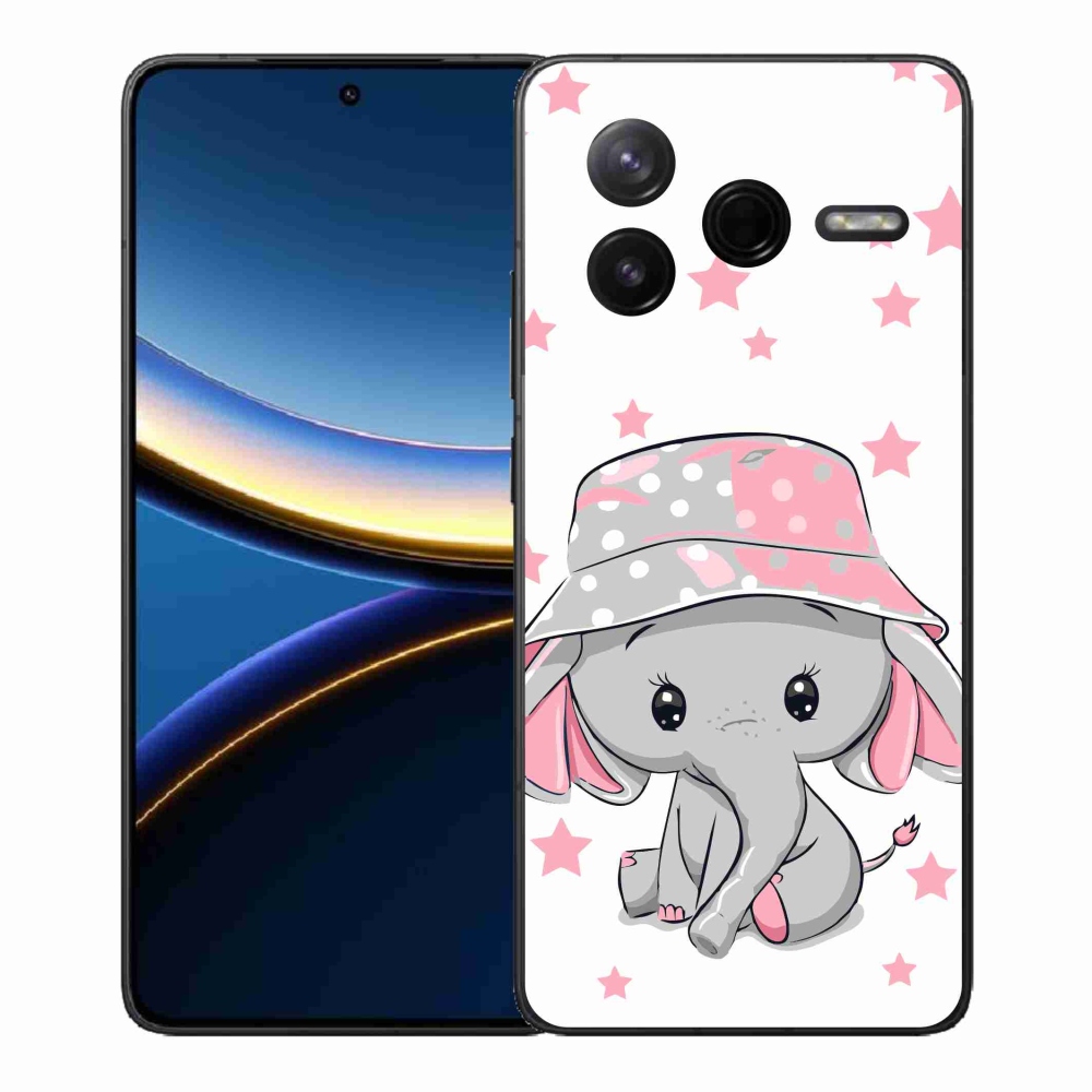 Gelový kryt mmCase na Xiaomi Poco F7 Pro - růžový slon