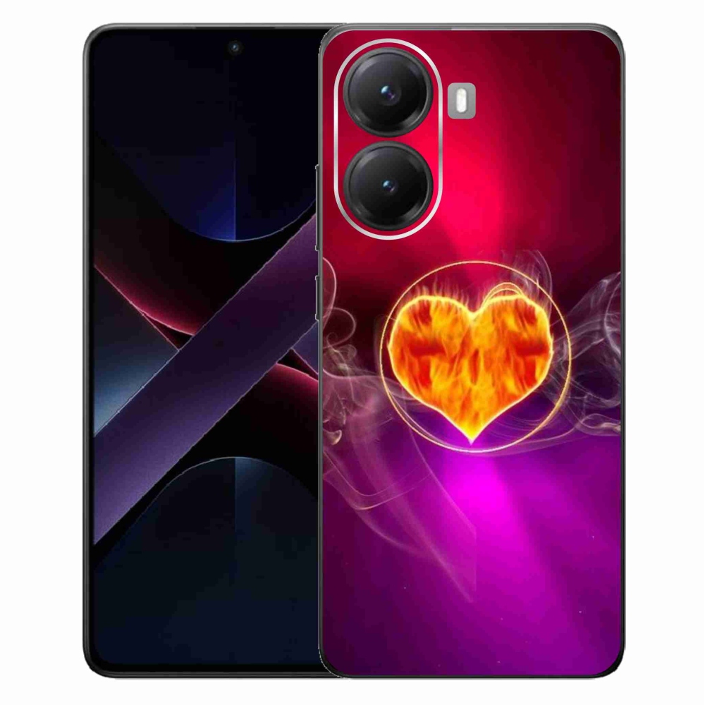 Gelový kryt mmCase na Xiaomi Poco X7 Pro 5G - ohnivé srdce